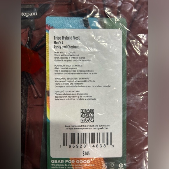 Cotopaxi Men's Large Trico Hybrid Vest Rusty NWT Insulated Synthetic Quilted - Picture 6 of 7